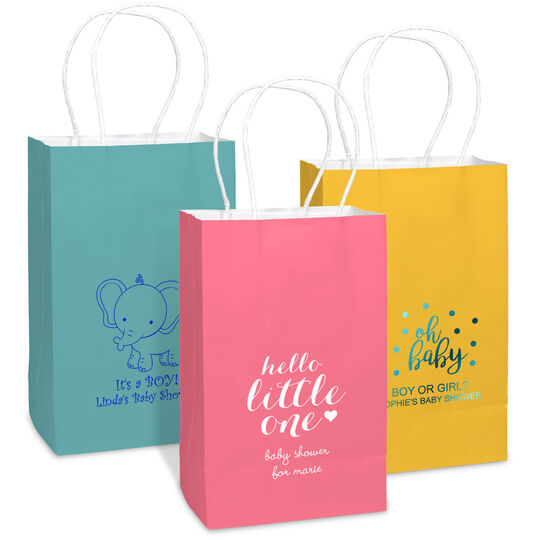 Personalized Medium Twisted Handled Bags for Baby Showers